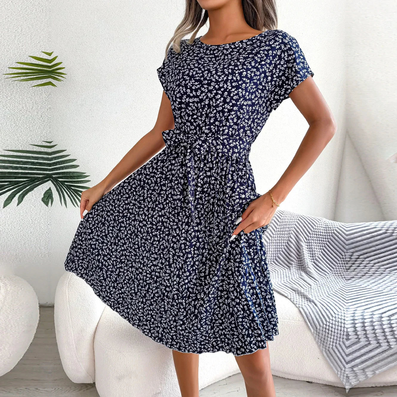 Anabelle™ – Plissee-Midikleid mit Blumenmuster