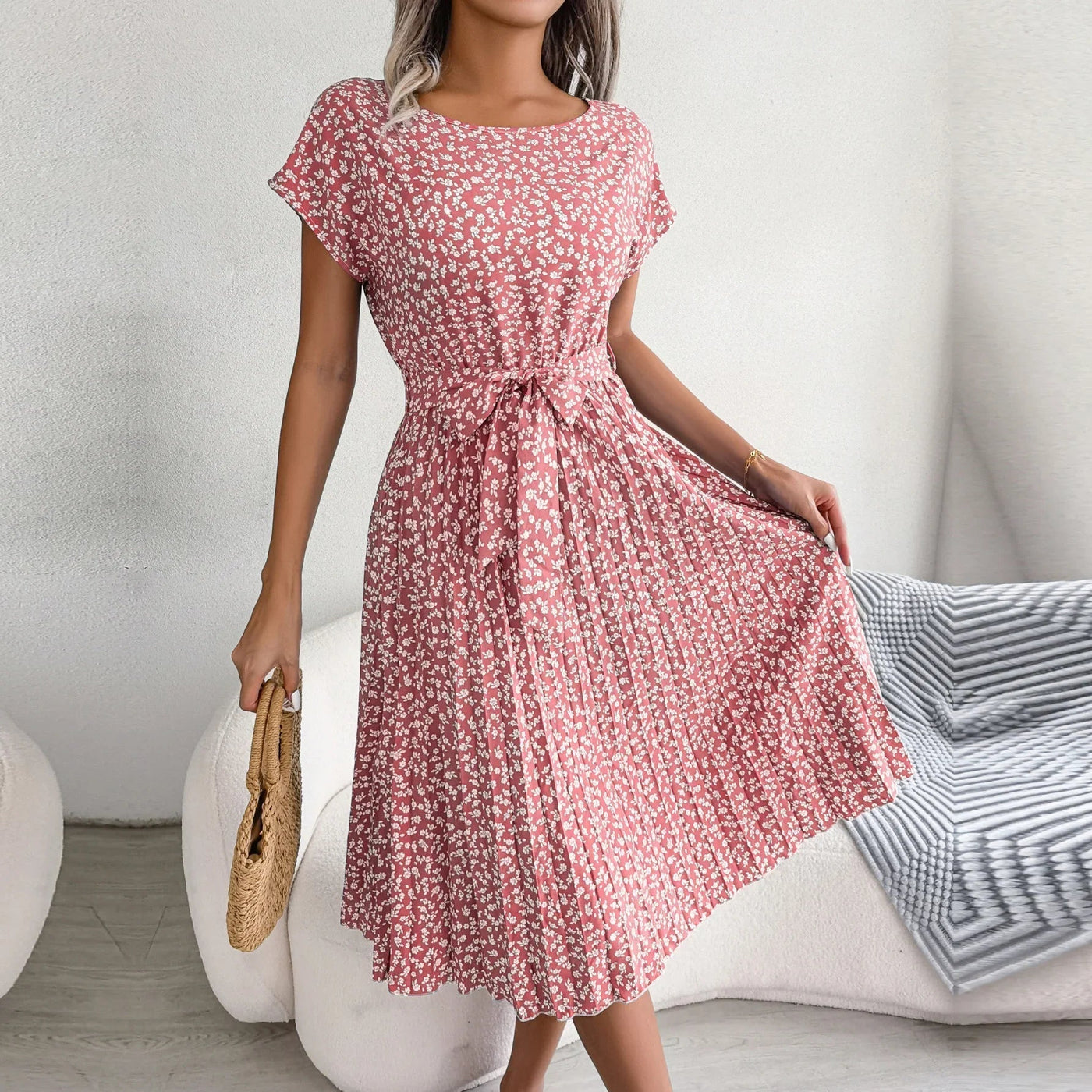 Anabelle™ – Plissee-Midikleid mit Blumenmuster