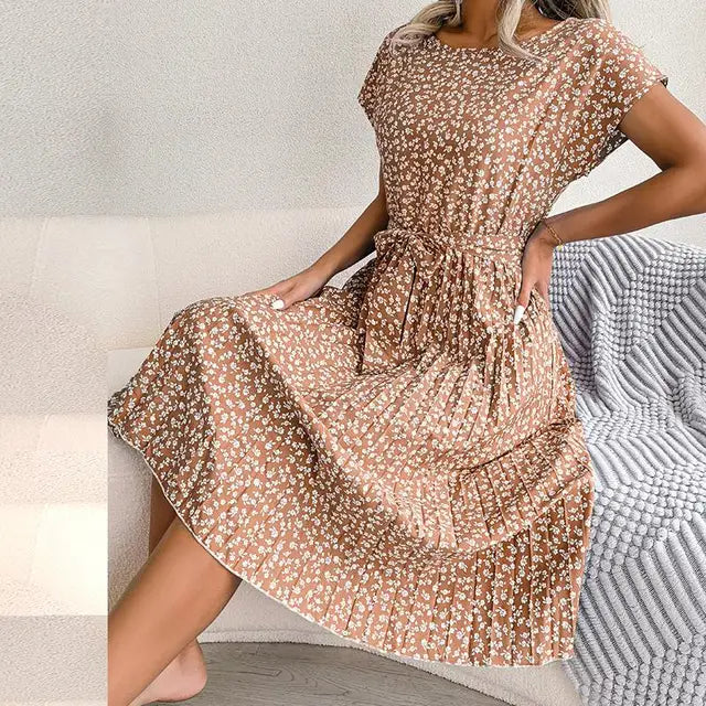 Anabelle™ – Plissee-Midikleid mit Blumenmuster