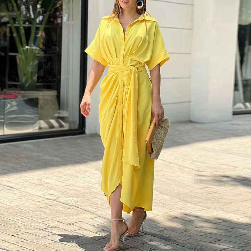 Fern – Kleid mit Volantkragen und hoher Taille 