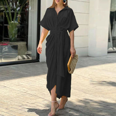 Fern – Kleid mit Volantkragen und hoher Taille 